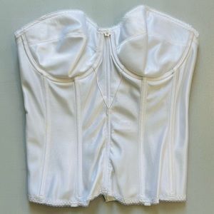 NWOT Dominique Satin Full Coverage Bustier, White, 38C